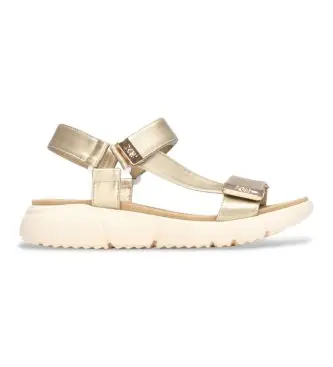 per donna 14411208-ORO Sandali dorati 144112 (40), Basso, Velcro, Casual, Sportivo Pelle