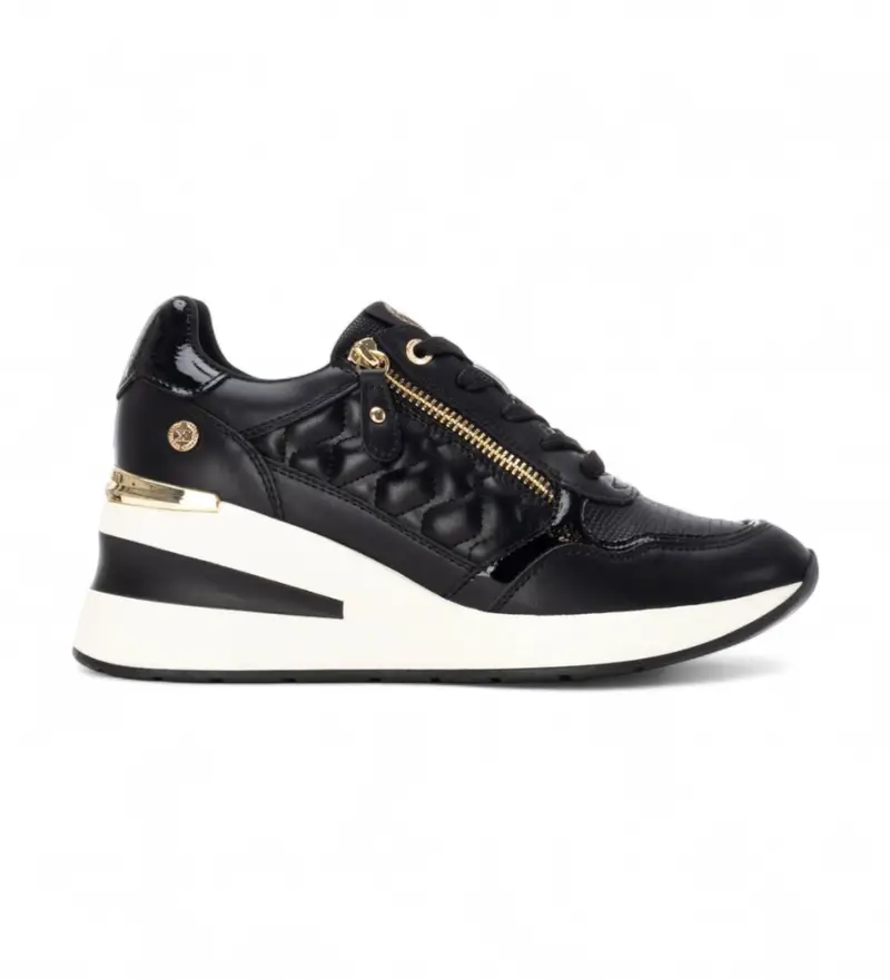 per donna. 14438002-NEGRO Sneakers 144380 nere (37), Nero, 3 a 5cm, Cerniera, Casual