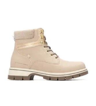 Xti per donna 14463102-BEIGE 144631 stivaletti beige, Basso, Cerniera, Casual