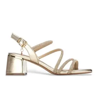 per donna 14526001-ORO Sandali dorati 145260 (40), 3 a 5cm, Fibbia, Casual, Da sera, Sportivo
