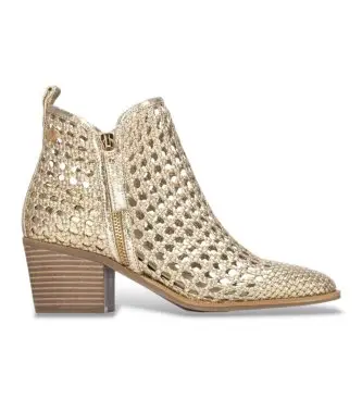 per donna 14526704-ORO Stivaletti 145267 dorato (40), 3 a 5cm, Cerniera, Casual