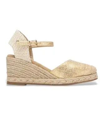 Xti per donna 14533701-ORO Espadrillas dorate 145337, Tessuto, 5 a 8cm, Fibbia, Casual, Sportivo