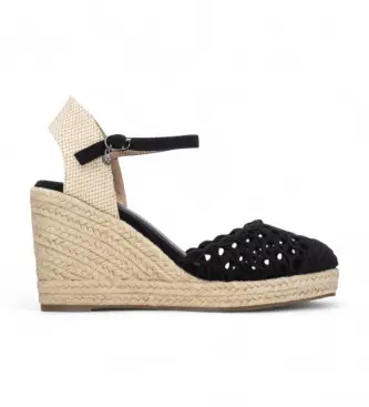 per donna 14534801-NEGRO Espadrillas 145348 nere (40), Nero, Tessuto, 8 a 10cm, Fibbia, Casual Naturale