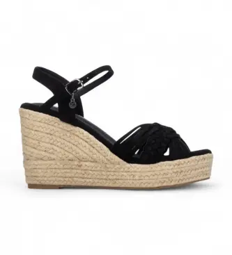 per donna 14542002-NEGRO Sandali 145420 neri (41), Nero, Tessuto, 5 a 8cm, Fibbia, Casual