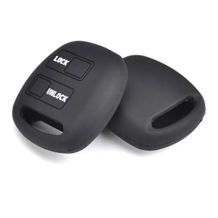 Custodia protettiva per chiave telecomando auto in silicone a 2 pulsanti per Toyota Land Cruiser Rav4 Alphard Celica Pixis Skin Holder nero