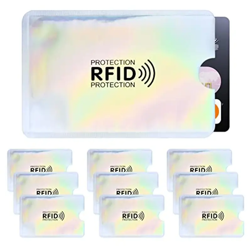 Xzeemo 10 Pezzi Custodie Schermatura per Carte di Credito, Protettiva RFID, Anti Smagnetizzazione Casi di Carta per Carta d'identità