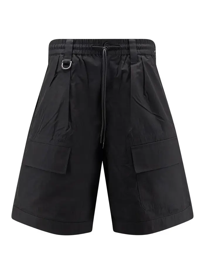 Y-3 Bermuda Cargo In Misto Cotone Nero
