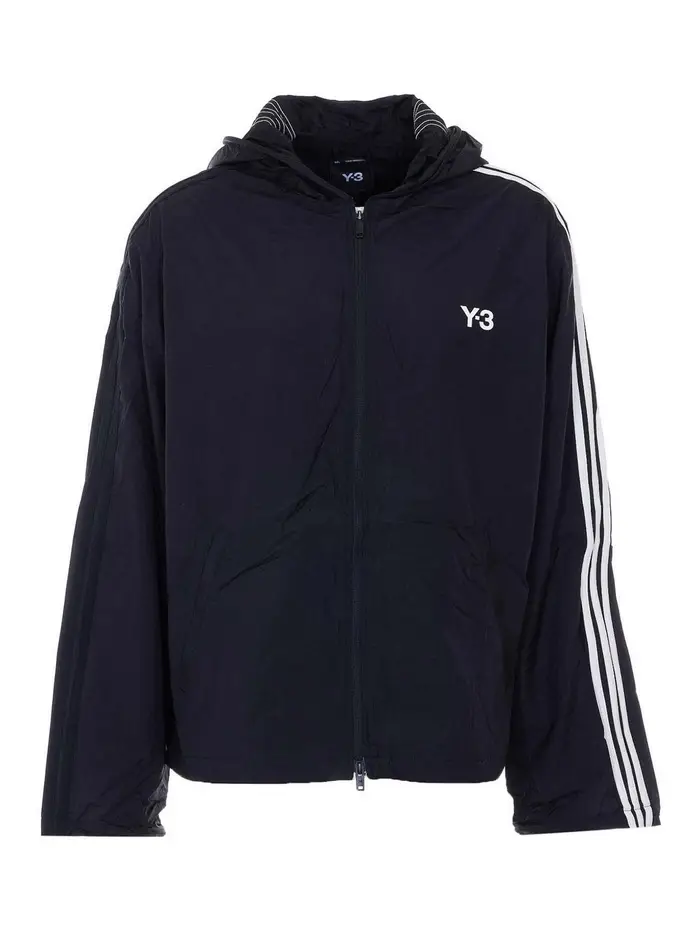 Y-3 Giubbotto Nero Con Chiusura Zip Sul Fronte
