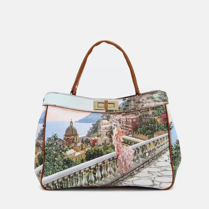 Y Not? Borsa a spalla Ynot? Portafogli Large Yes Bag Stampa Città Blu