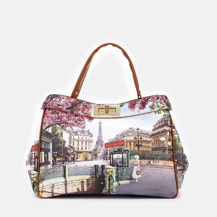 Y Not? Borsa a spalla Ynot? Portafogli Large Yes Bag Stampa Città Rosa