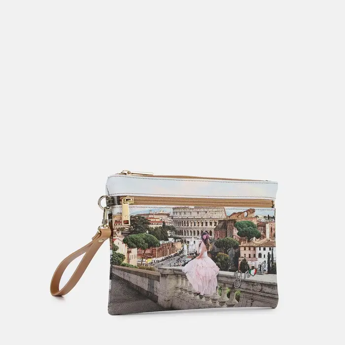 Y Not? Borsa Shopping Ynot? Beauty Case Medium Yes Bag Stampa Città Bianco