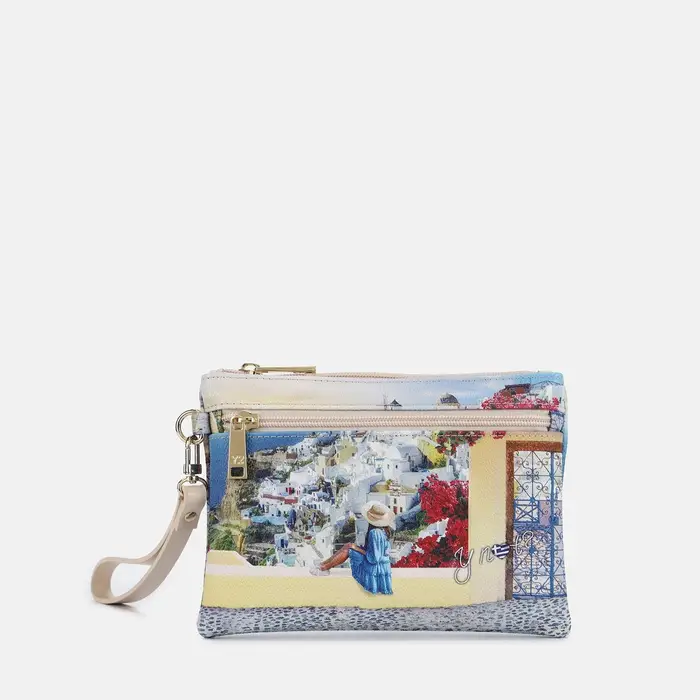 Y Not? Borsa Shopping Ynot? Beauty Case Small Yes Bag Stampa Città Bianco