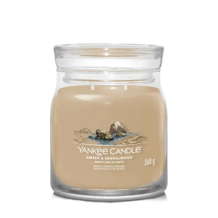 Yankee Candle Signature Jar Candles Amber & Sandalwood 567g - Candela Profumata