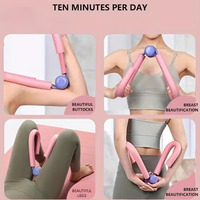 1pc Allenatore per i muscoli del pavimento pelvico, attrezzo per esercizi per le cosce, per il recupero post-partum, modellamento del corpo, allenamento per gambe e glutei rosa miniatura 5