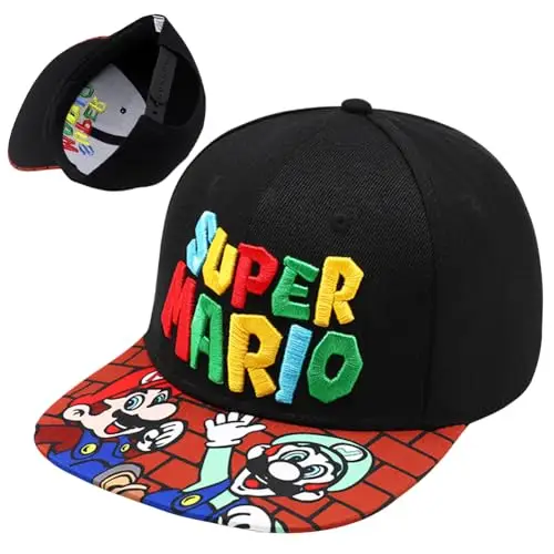 YCVBCY Mario Cappellino Baseball, Cappello da Sole Bambino Cappello Baseball Regolabile Dimensioni Bambini Protezione UV