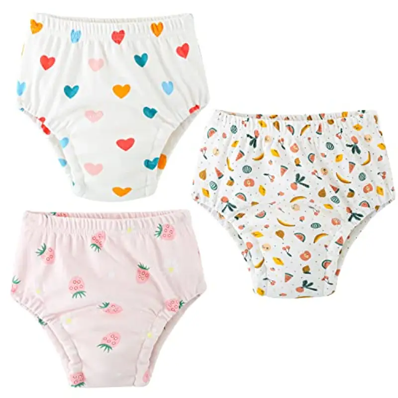 Yealoo Mutandine di Apprendimento Intimo per Bambini 3 Pezzi Pantaloni da vasino per Bambino Bambina Cotone Assorbente