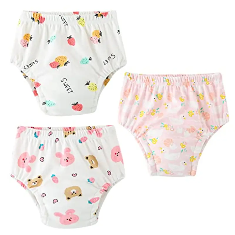 Yealoo Mutandine di Apprendimento Intimo per Bambini 3 Pezzi Pantaloni da vasino per Bambino Bambina Cotone Assorbente