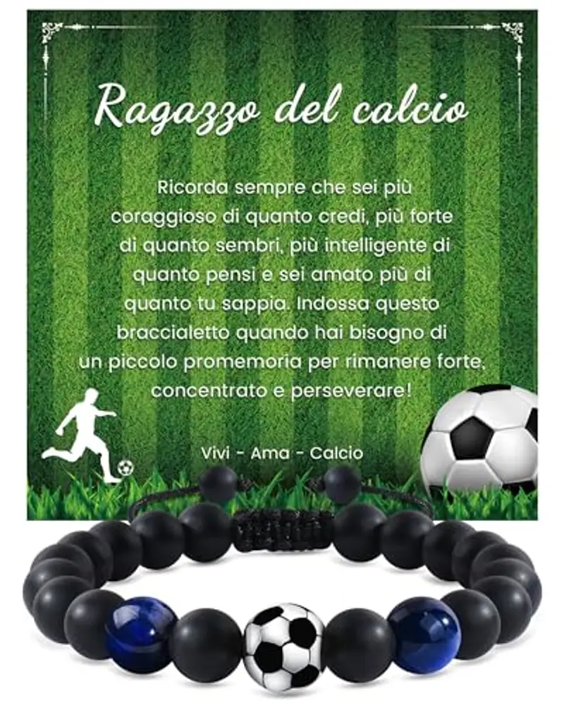 YELUWA Idee Regalo Ragazzo, Bracciale da Calcio Regali per Ragazzi Adolescenti Bambino, Regalo Compleanno per Ragazzi Figlio Nipote e