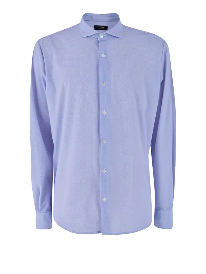 camicia casual yes zee da uomo - celeste