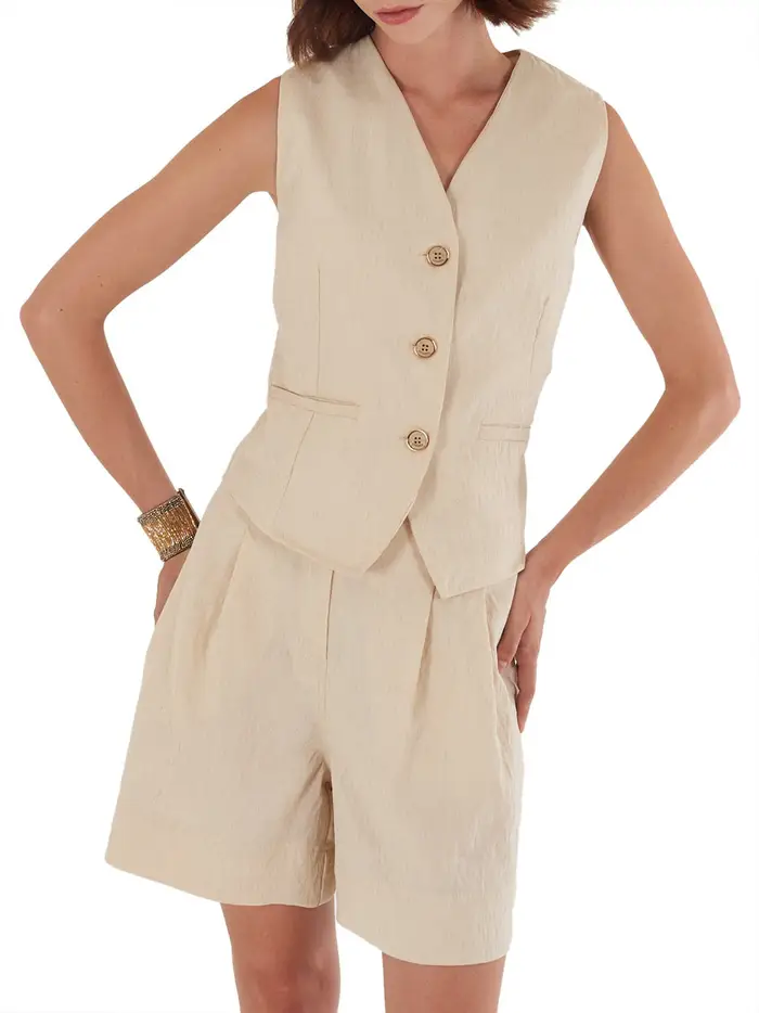 gilet yes zee da donna - beige