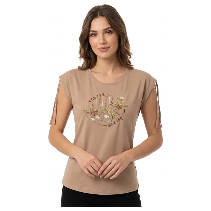 Yes Zee T-shirt ATRMPN-56171 Beige