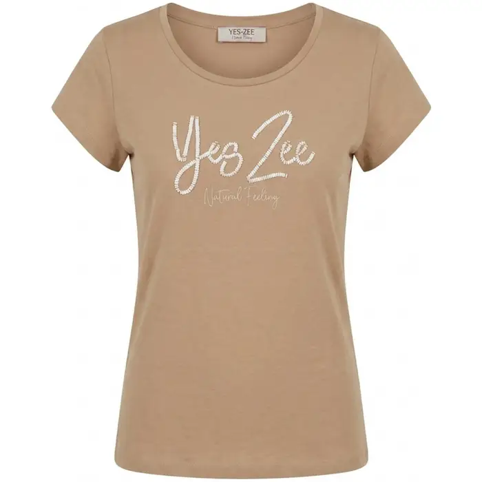 Yes Zee T-shirt ATRMPN-56172 Beige