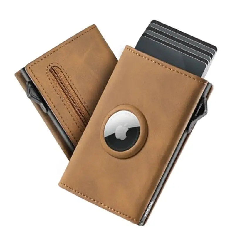 YESIIW Portafoglio Airtag Uomo, Super Compatto e Alta Capacità Pop up Porta Tessere Uomoo per 12 Cartes & 15+ Banconote