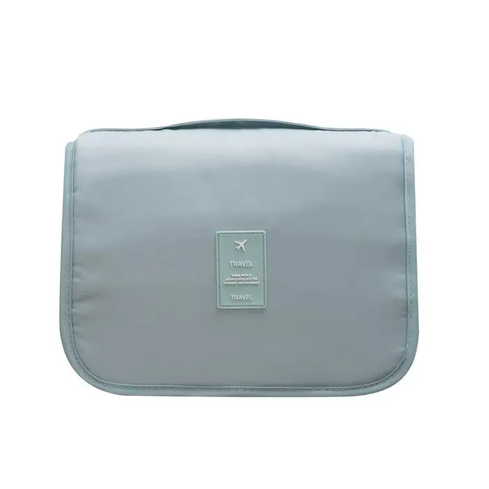 Borsa per il trucco Borse per cosmetici da viaggio Articoli da toeletta per donna Organizer Custodia impermeabile per gancio da bagno colore blu-grigio