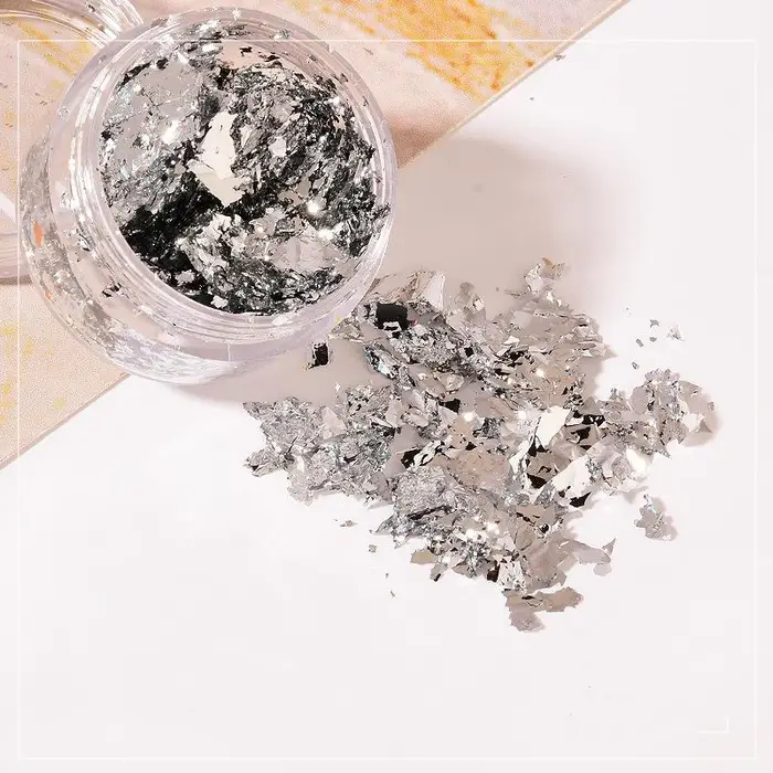 Yinuobaby Fogli di foglia d oro imitazione Nastro di lamina di rame Fiocchi d oro Paillettes Glitter Carta stagnola artigianale Decorazioni