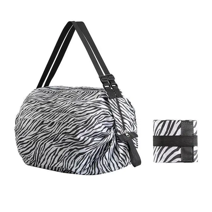 Yogodlns Borse per la spesa pieghevoli Borsa in nylon per supermercato Borsa a tracolla portatile per generi alimentari di grande capacità
