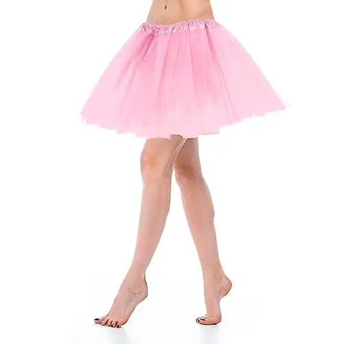 Yolev Gonna Tulle Donna Teen Adult Classic Elastico in Tulle a 3 Strati Gonna Rosa Tutu Donna Adulto Dance Dress Up