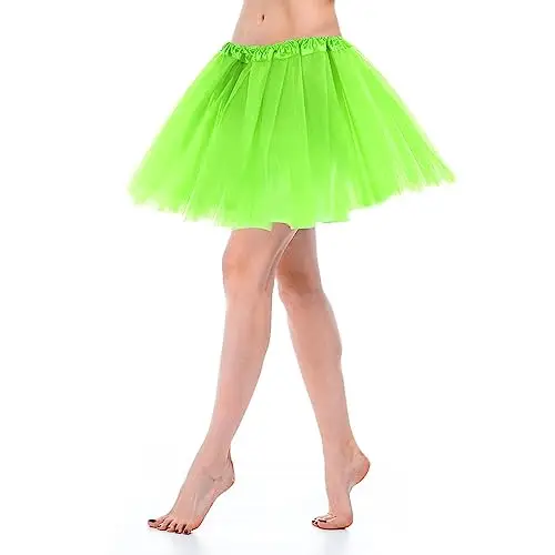 Yolev Gonna Tulle Donna Teen Adult Classic Elastico in Tulle a 3 Strati Gonna Verde Chiaro Tutu Donna Adulto Dance
