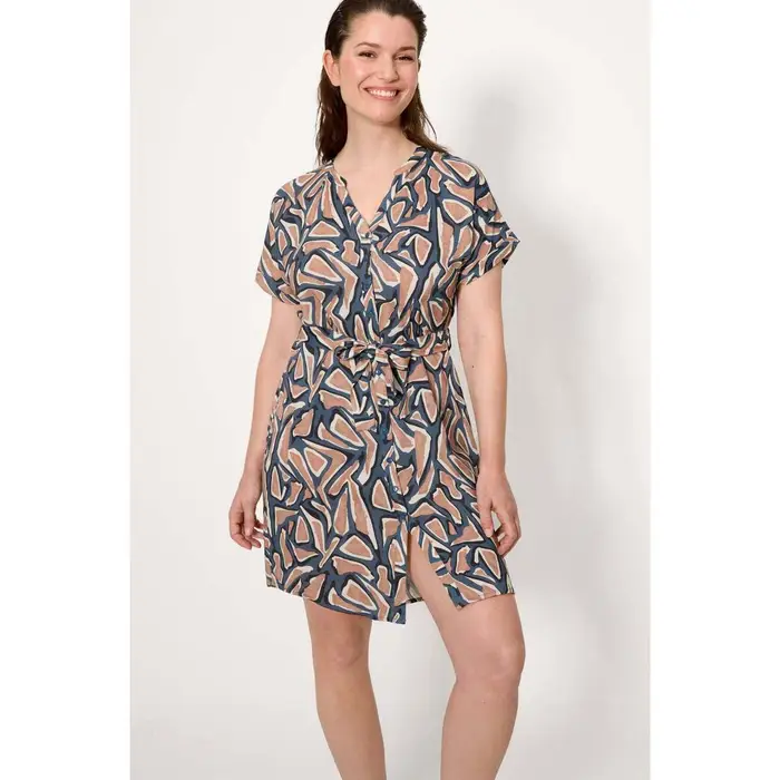 Ysabel Mora Abito corto Abito camicia stampato a maniche corte Multicolore