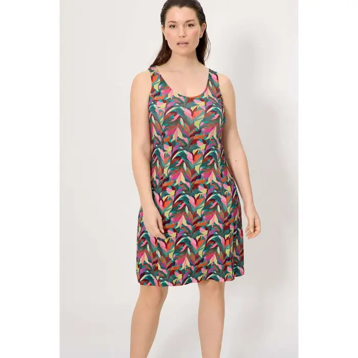 Ysabel Mora Abito corto Abito corto dritto con spalline stampate Multicolore