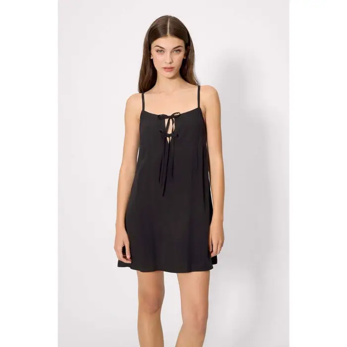 Ysabel Mora Abito corto mini abito nero con spalline regolabili