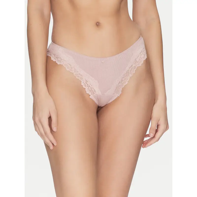 Ysabel Mora Perizoma Rosa con Dettagli in Pizzo per Donna