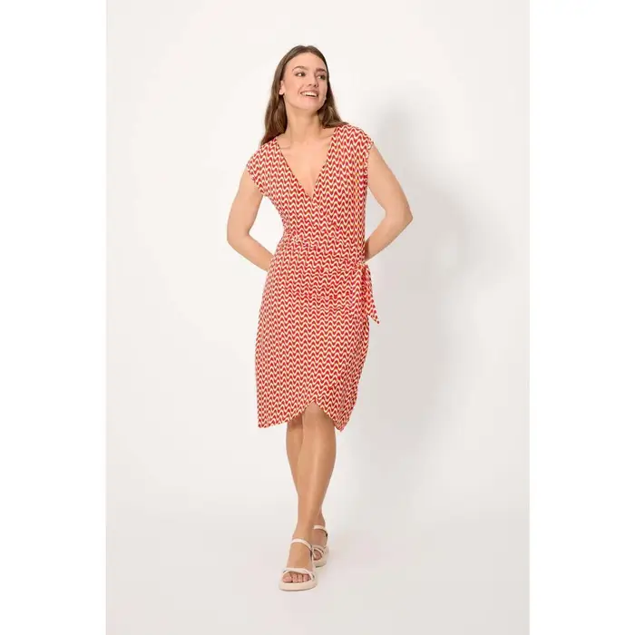 Ysabel Mora Vestiti midi Abito avvolgente color corallo Multicolore
