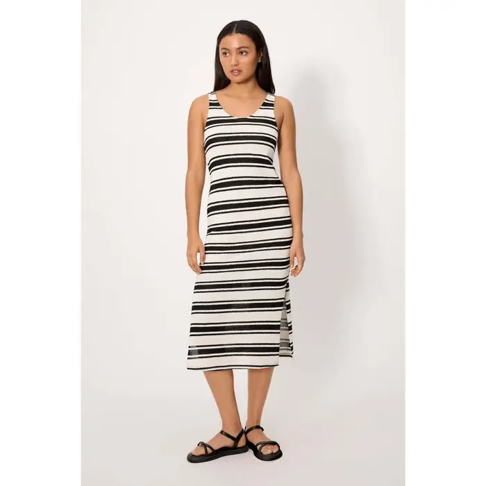 Ysabel Mora Vestiti midi Abito lungo in maglia a righe Multicolore