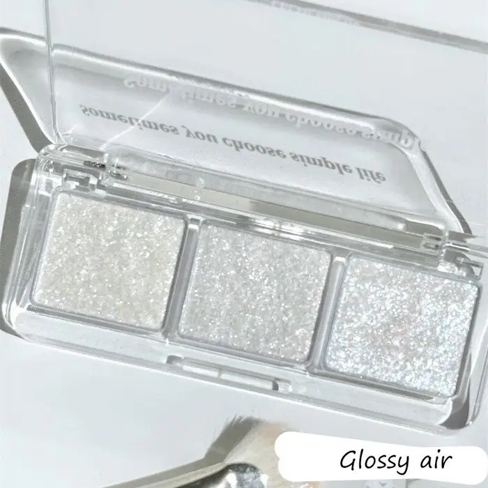 Palette di ombretti 3 colori Glittler Night Ombretto Verde Viola Colore Palette di trucco per occhi con pigmenti luccicanti impermeabili a lunga durata YSL Odorless air