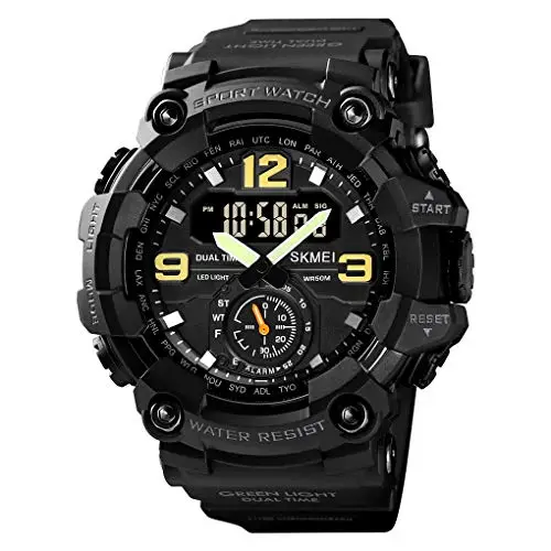 Yuxier Orologio militare da uomo Camouflage Sport Outdoor Impermeabile Orologi da polso Data Multi Funzione con LED