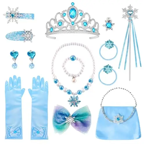 YYDSXK Accessori Principessa Elsa, Accessori per Vestire Principessa con Principessa Corona Principessa Bacchetta