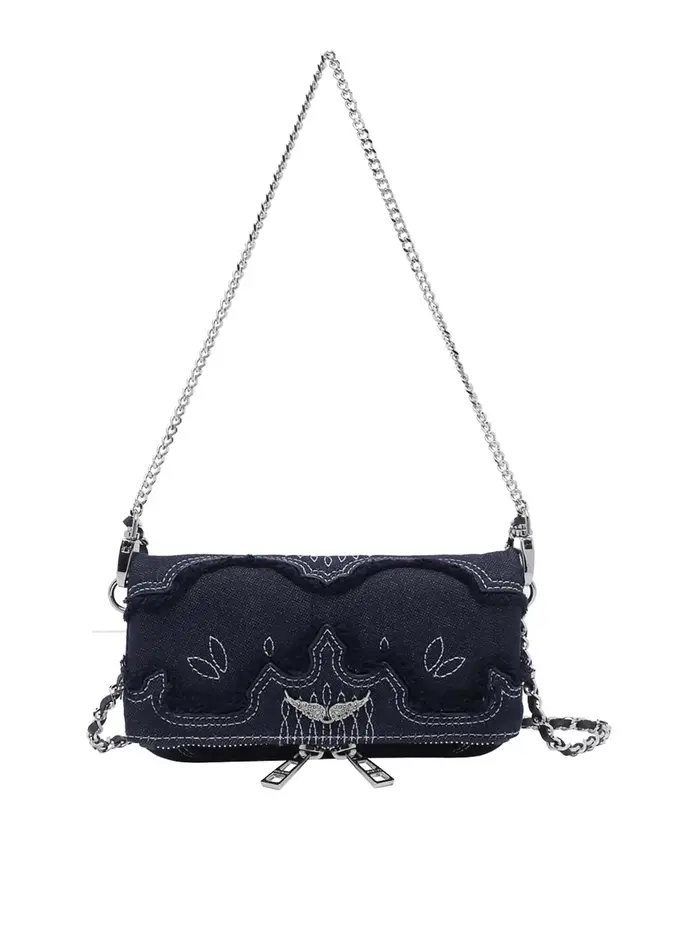 Zadig&Voltaire borsa a tracolla rock in denim blu