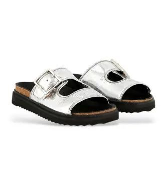 Zadig & Voltaire per ragazza X60281 Sandali in pelle con cinturini argento, Basso, Nessuno, Casual, moda per bambini