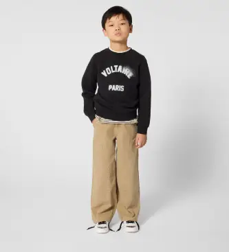 Zadig & Voltaire unisex per bambino X60600 Felpa nera semplice (12años= 150cm), Nero, Casual, Cotone, moda per bambini