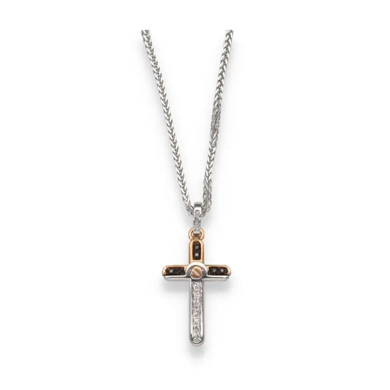 Zancan Collana con croce da uomo