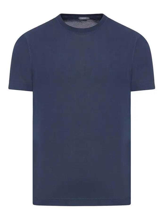 Zanone Maglietta di cotone a maniche corte Blu