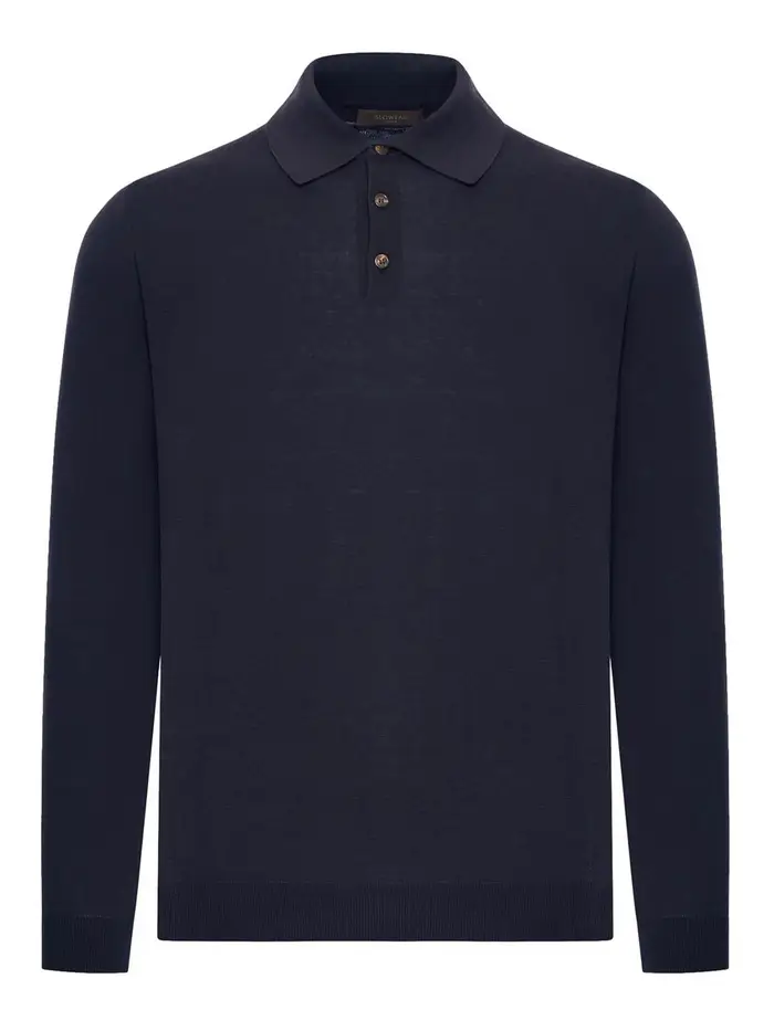 Zanone Polo slim fit in cotone e seta Blu