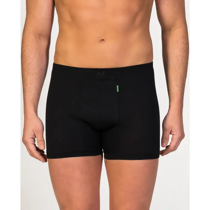 Boxer Zd - Zero Defects Boxer con apertura uomo cotone egiziano Nero