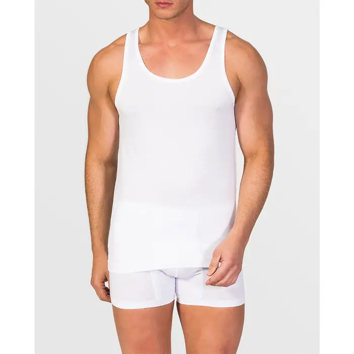 Maglietta intima Zd - Zero Defects Canottiera uomo filo di Scozia Bianco