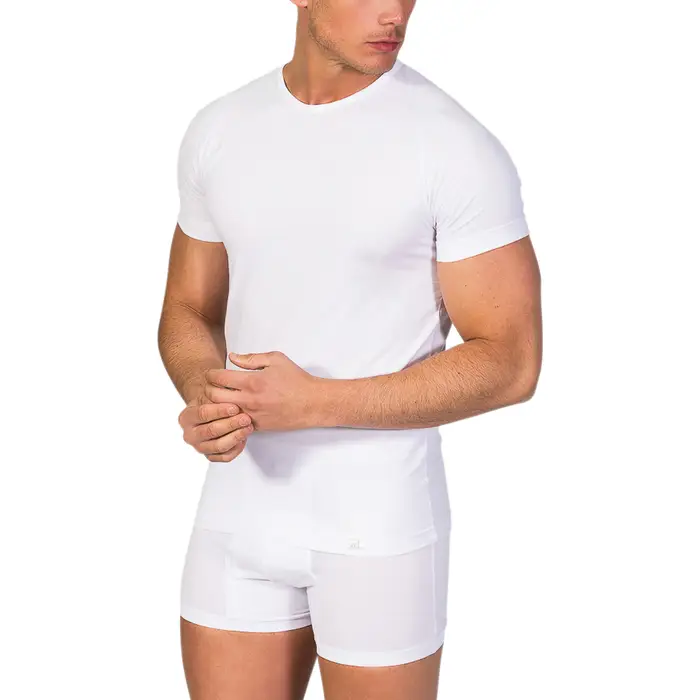 Mutande uomo Zd - Zero Defects Maglietta intima girocollo uomo cotone egiziano Bianco